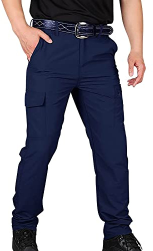 YOSUWOAI, Pantaloni da lavoro da uomo, stretch, pantaloni tattici con molte tasche, cargo estivi, baggy, pantaloni da escursionismo, da caccia, pantaloni da esterno, da trekking, leggeri, sportivi