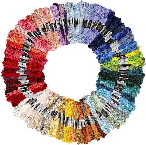 Fil à Broder, 150 Couleurs Broderie Fils Polyester Coton Fils échevettes de pour Bracelets Brésiliens, Broderie Point de Croix, Fil a Coudre