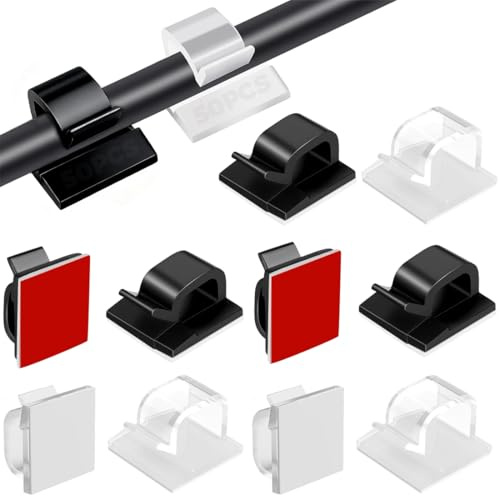 100pcs grapas cable pared, sujeta cables, sujeta cables adhesivo, soportes para cables autoadhesivos, clips para cables, escritorio para abrazaderas de cables, organizador de cables
