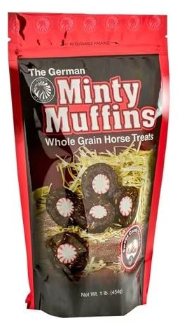 Tack Shack of Ocala German Horse Muffins, Minty and Molasses Whole Grain and All Natural Horse Treats (1 Pound (Pack of 1), Minty Molasses)