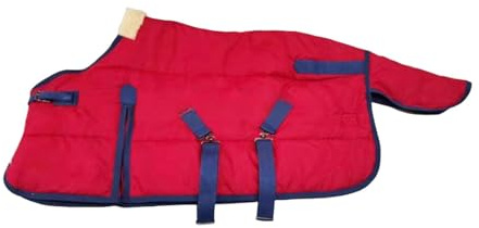 KiBcsLic Coperta per Cavalli Termica Impermeabile Antivento Tessuto Oxford Imbottito Protezione dalla Pioggia Inverno Adatta per Equitazione Riposo Pa, 115 Cm