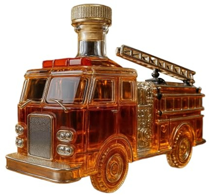 Bottiglia Di Whisky - Caraffa Decanter a forma di camion dei vigili del fuoco da 300 ml, contenitore per barre a forma di camion dei pompieri | Caraffe in per alcool, per cocktail, casa