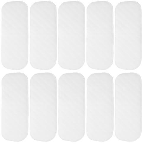 HAPINARY Insertos 10 Reutilizables para Algodón de Pañales Ecológico Blanco Piezas, Nueve Capas, Transpirables y Lavables para Uso Nocturno