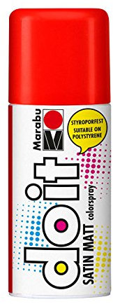 Marabu 21070006006 - Do it Satin Matt zinnoberrot, Colorspray auf Acrylbasis, styroporfest, schnell trocknend, sehr gute Deckkraft, wetterfest, für große und kleine Bastelarbeiten, 150 ml Sprühdose