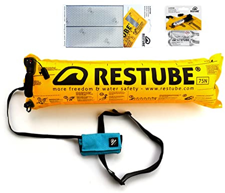restube Active Kit, Gonfiabile Bambini Adulti Grilletto con Fischietto Emergenza, Salvagente Sport Acquatici Attivi Boa, Nastro Rifrangente, 2 Bombolette CO2 di Ricambio, Menta Ghiaccio, standard