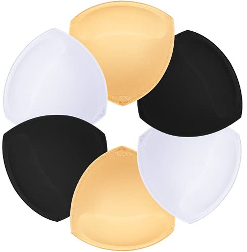 TopBine Removable Bra Pads Inserts Women's Comfy Sports Cups Bra Insert for BIkini Top Swimsuit (3 Beige L, C/D)