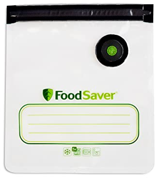 FoodSaver Reusable Quart Vacuum Zipper Bags, 10 Count, BPA-Free, Microwave Safe, Leakproof