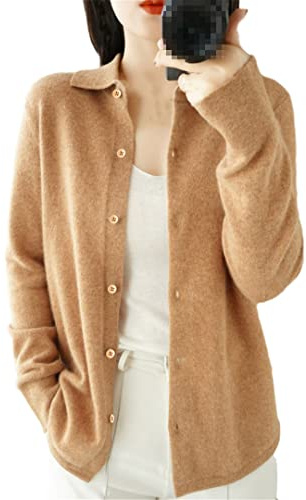 Alloaone kashmirtröja dam cardigan kashmir cardigan tröja, Khaki9, S