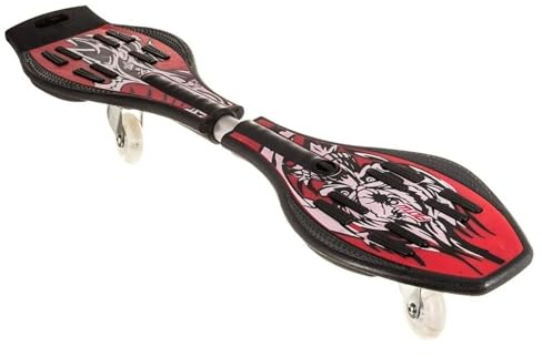 Curvaso Street Surfing Waveboard Light Up LED Wheels Skateboard Youth Caster Board Red Devil