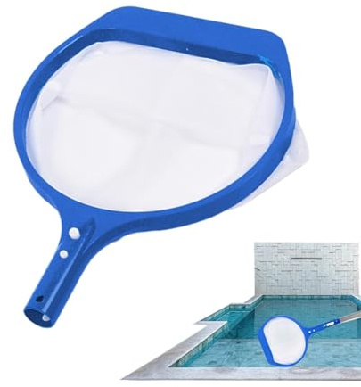 Poolskimmer – simbassäng hålslemnät, poolrengöringsnät för pooler med teleskopstång | poolnät med fint nät, hålslev för simbassänger, fontäner, dammar, badtunnor