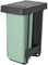 Brabantia Sort & Go Pull Out Bin | 2 x 30L Built-in Under Sink Cupboard Bin Inside Door for Kitchen | Integrated Double Waste Recycling Unit with Smooth Rails, Removable Inner Buckets | Grey & Green