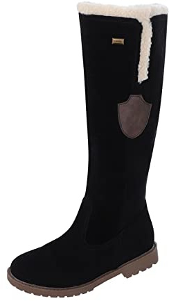Bottes en Caoutchouc pour Femmes - Bottes Habillées pour Femme Mode Hiver Femme Bottes de Neige Sécurité au Travail Formateurs Bottes Bottes Hiver Fourré avec Doublure Chaud Fourrure Pas Cher