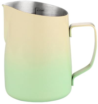 Baoblaze Brocca scrupolosa del latte Jug Coppa di schiuma di latte facile da usare Coppa d'arte di latte per caffè espresso per latte al cioccolato calda, Verde