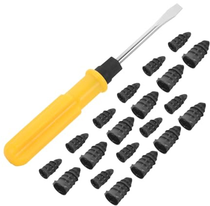 PRETYZOOM Kit Riparazione Pneumatici per Bici Elettriche e Moto, Set 1 Kit Chiodi in Gomma Nero, Vite per Riparazione Rapida Forature Tubeless