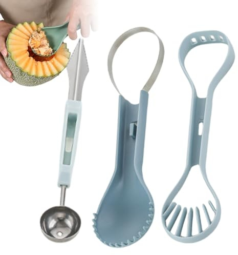 Cucchiaio a di frutta - Cucchiaio & Sacabol in acciaio inox, multiuso per intaglio angurie e forniture da cucina per esterni