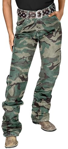 Flamingals Camo Cargo Pants for Women Mid Rise Camouflage Trousers Bootcut Pants Without Belt 2XL