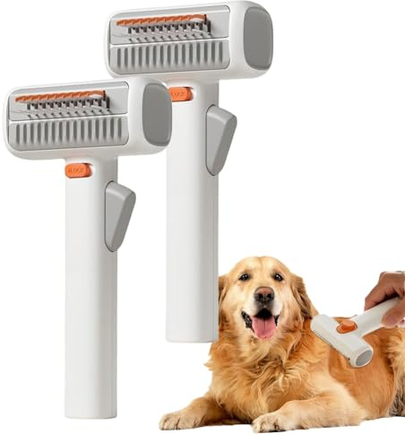 2 Piezas Peine 2 En 1 Para Desenredar Y Cepillar Mascotas, Cepillo Para Eliminar Nudos Y Rastrillo Para El Subpelo De Gatos Perros Para El Subpelo, Tanto Para Pelo Largo Como Corto