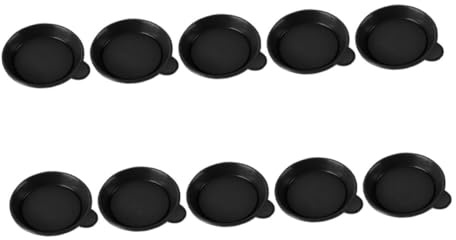 HOMSFOU Bandejas para Plantas Suculentas 10 Bandejas Redondas de Plástico Negro Función de Mantener Humedad para Macetas Pequeñas Ideales para Balcón y Jardín