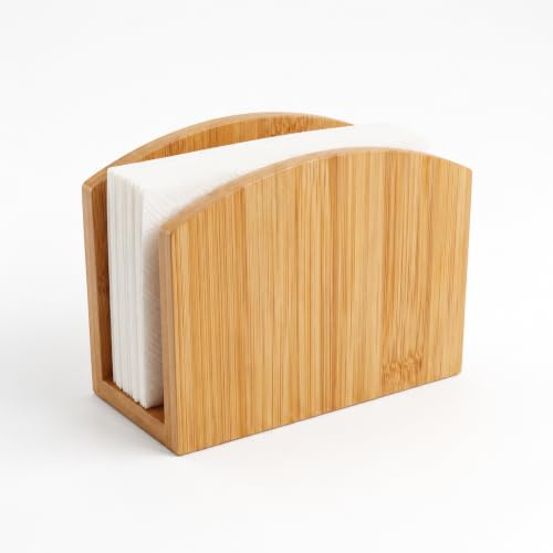 Servilletero de madera bambú vertical rectangular para mesa estilo nórdico