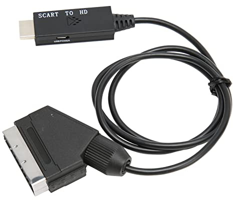 HEEPDD SCART Till Konverterare Plug and Play-videokonvertering Till 1080p 60Hz-utgång Micro USB-driven för Retrospelkonsoler VHS VCR DVD-spelare på HDTV Hemmabiosystem Kompakt Design