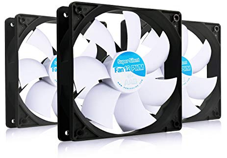 AABCOOLING 3 x Super Silent Fan 12 PWM - Tyst Värdepack 120mm Chassifläkt med Vibrationsdämpare, 4-pin PWM, 12V PC-Kylning