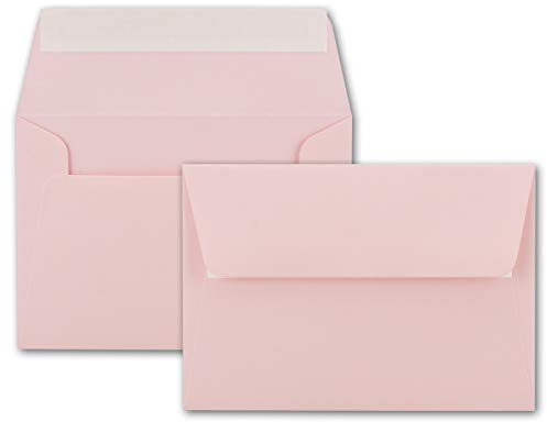 25x Brief-Umschläge B6 - Rosa - 12,5 x 17,5 cm - Haftklebung 120 g/m² - breite edle Verschluss-Lasche - hochwertige Einladungs-Umschläge