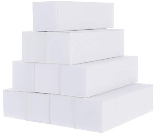 Metagio 10 Pcs Professional Nail Buffer Blocks White Nail Sanding Blocks
