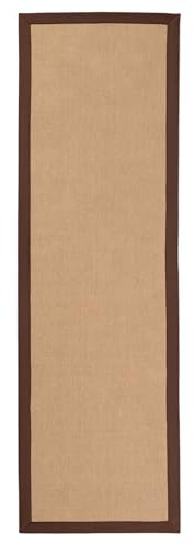 carpetfine Sisalteppich Läufer Braun 75x350 cm | Moderner Teppich für Wohn- und Schlafzimmer
