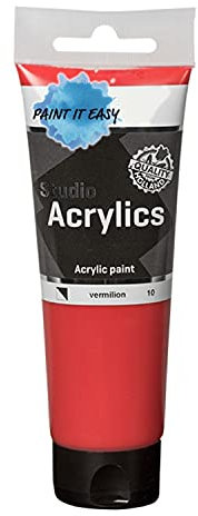 PAINT IT EASY NEU Studio Acrylfarbe, Akademie Qualität, 250 ml, Zinnober-Rot