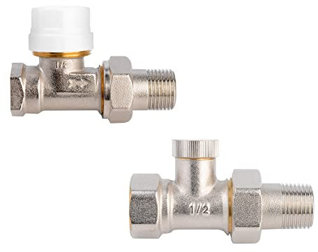 S SIENOC Vanne thermostatique, tête thermostatique, kit de raccordement pour radiateur (passage 1/2 + passage 1/2)