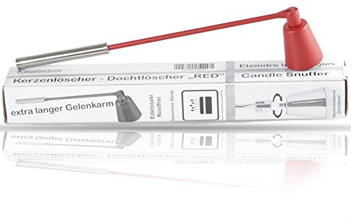 Kerafactum Apagavelas extralargo de acero inoxidable con articulación doblada para velas, desenroscable, extintor de mecha de acero inoxidable de, fácil de desconectar
