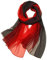 KAVINGKALY Gradient Farben rot Seide Schals für Frauen Weiches Leichtes Georgette Chiffon Tuch Schal(Rot und Schwarz)