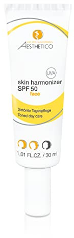 AESTHETICO skin harmonizer SPF 50 - Getönte Tagespflege mit hohem Lichtschutzfaktor bei Akne, kaschiert Rötungen und wirkt antientzündlich, Make-up Ersatz (2 x 30 ml)