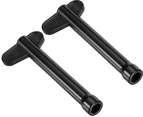 PATIKIL Grifo Instalador Zócalo, M10 Llave Plomería Herramienta para Cuenco Baño Lavabo Fregadero, Negro Paquete de 2