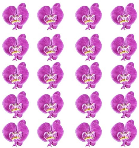 FIBOUND 20 Stück Künstliche Phalaenopsis Blumenköpfe, Künstliche Phalaenopsis Orchideenköpfe Künstliche Schmetterlings-Orchideen Für Hochzeit Festival Basteln Party-Mittelstücke Massenhandwerk