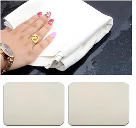 JNNJ 2 Pezzi Pelle Di Daino per Auto, Super Assorbenti Panno per Asciugare Auto, Senza Graffi Pelle Di Camoscio per Auto Professionale Panno, Per Pulizia, Pulizia Vetri, Asciugatura