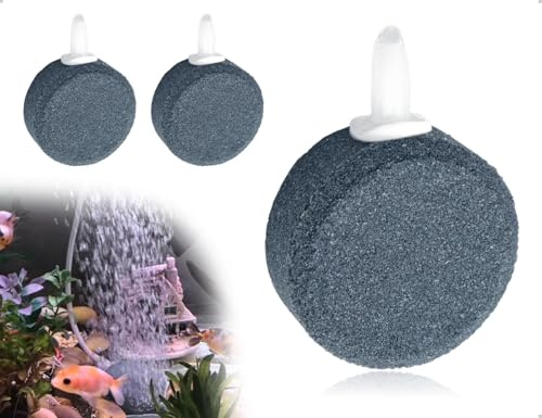 AOYEGIC 2 Stück Luftstein für Aquarium,Sprudler Sauerstoffsteinscheib für Aquarium,Luftausströmer,Blasendiffusor,verwendet für Teiche Fisch Tank(Rund,4 cm)