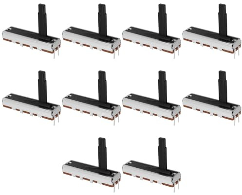 Skapa idé 10 st 3 stift rak enkel linjär glid-potentiometer B100K för justering av TV-högtalare mixer 35 x 20 mm