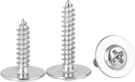 Ctyjia 25 Piezas Tornillos Autorroscantes M2,6 x 8 x 8 mm Tornillos de Cabeza de Oblea de Acero Inoxidable con Arandelas, Para Madera