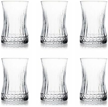 Der-Porzellan-Laden by Pasabahce Elysia Teegläser 170 ml, 6er Set, Tee Gläser aus Kristallglas, spülmaschinengeeignet