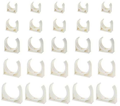 EMSea Rohrschelle Rohrschellenklemmen PVC Rohrclips Rohrhalter, 20 mm, 25 mm, 32 mm, 40 mm, 50 mm, 25 Stück