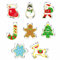 Stampo per biscotti natalizi in acciaio inox, 8 pezzi, motivo: Babbo Natale, pupazzo di pan di zenzero, fiocco di neve, albero di Natale, renna, zucchero d'orzo, calzino di Natale