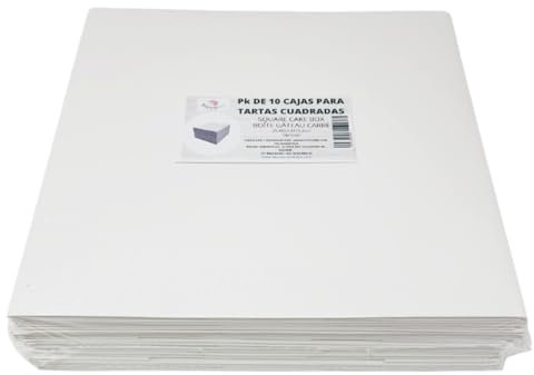 Décoration sucrée - Lot de 10 boîtes blanches pour transporter des gâteaux avec couvercles (25,4 x 25,4 x 15,2 cm)