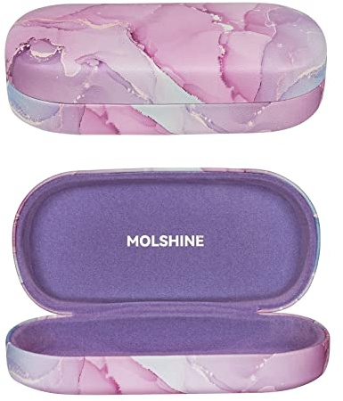 molshine Custodia rigida per occhiali da sole,custodia per occhiali classica grande per donna uomo,occhiali da sole(Lavanda)