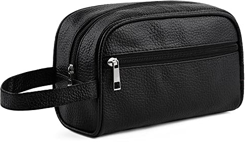 VpiuV® Pochette Uomo Donna da Polso, Borsello Uomo Donna a Mano con Cinturino, Beauty Case da Viaggio, Trousse Trucchi Morbida