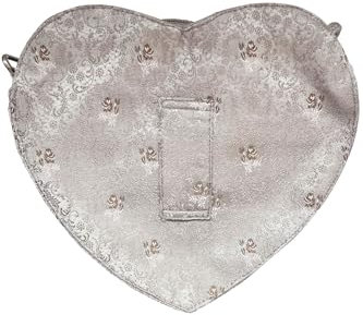 Edelnice Trachtenmode Dirndltaschen Herzform viele Verschiedene Designs und Farben (Silber)