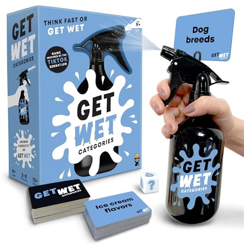 Get Wet Categories Family Party Game: Thinking Slow Gets You Wet - Card Game for 8+ Year Olds, 2-8 Players - Fun for Adults & Kids - Indoor & Outdoor Game Nights