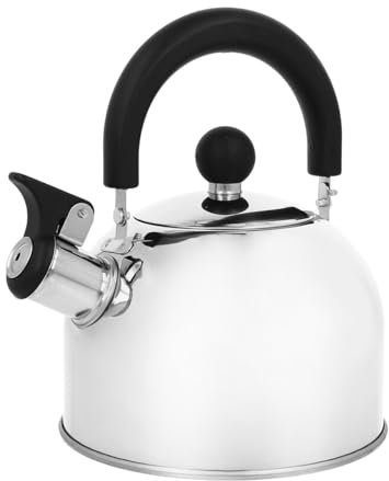 Flötenkessel Herdplatte Wasserkocher Wasserkocher für Gas Induktion Camping Wasserkocher 1,5L Silber