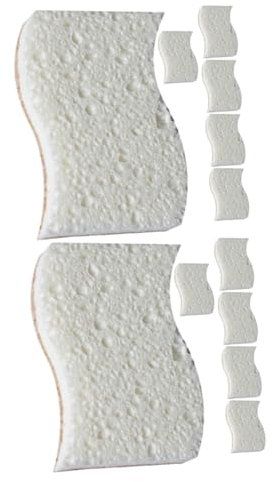 MAGICLULU 12pcs Reusable Scrub Sponge for Household Cleaning Multi-function Compact Kitchen Sponges for Daily Use Dish