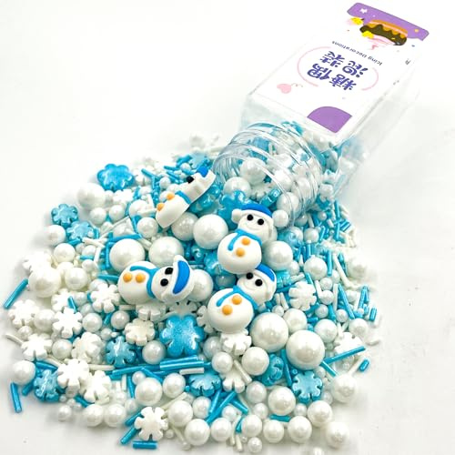 Décoration Parsemée Comestible de Noël 100g, Sprinkles Noel, Décoration Comestible pour Gâteaux de Noël, Parfaite pour Orner Diverses Pâtisseries, Cupcakes et Biscuits